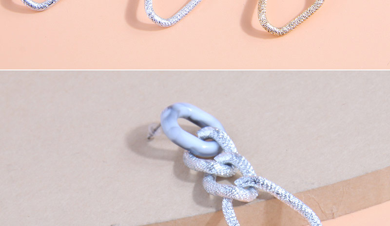 Fashion 3# Metal Geometric Chain Stud Earrings,Stud Earrings