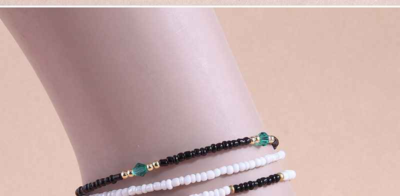Fashion Color Alloy Rice Beaded Anklet Set,Fashion Anklets