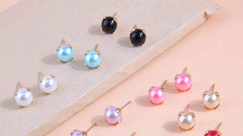 Fashion Color (36 Price) Pearl Earrings (random Color),Stud Earrings