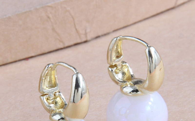Fashion Gold Alloy Geometric Pearl Earrings,Hoop Earrings