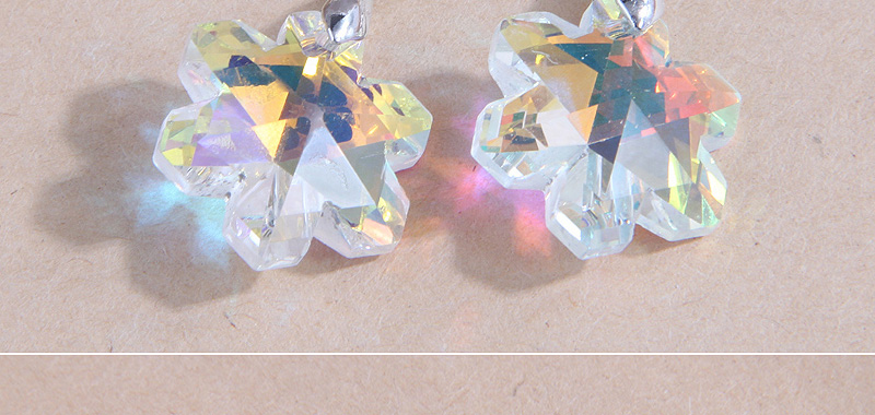Fashion Silver Alloy Snowflake Crystal Stud Earrings,Crystal Earrings