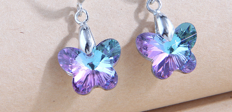 Fashion Silver Alloy Butterfly Crystal Stud Earrings,Crystal Earrings