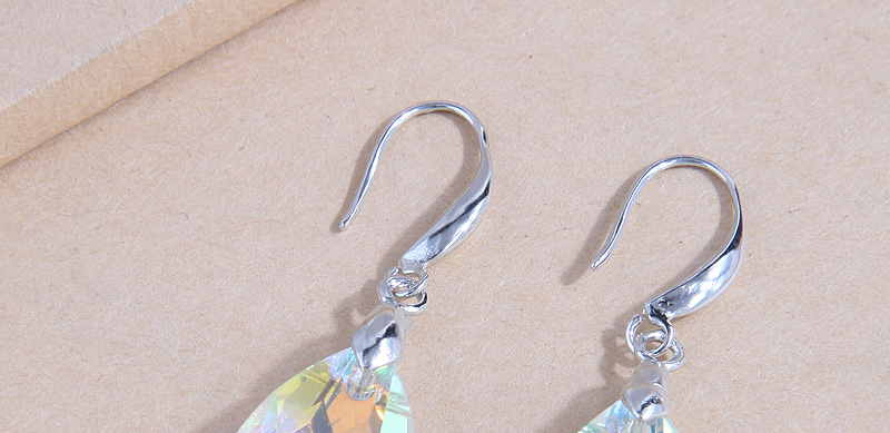 Fashion Silver Alloy Drop Shape Crystal Stud Earrings,Crystal Earrings