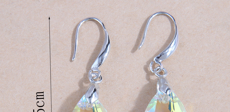 Fashion Silver Alloy Drop Shape Crystal Stud Earrings,Crystal Earrings
