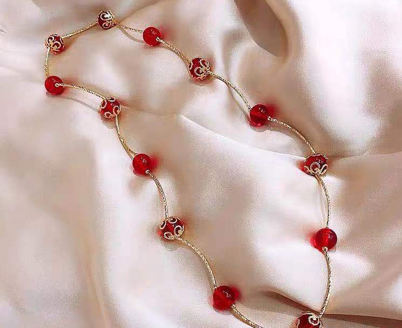 Fashion Red Copper Tube Beads Three Layers Bracelet,Bracelets