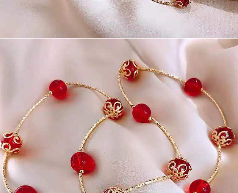 Fashion Red Copper Tube Beads Three Layers Bracelet,Bracelets