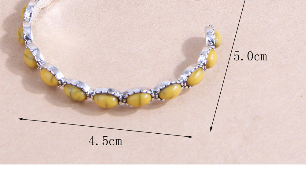 Fashion Yellow Metal Inset Loose C-shaped Stud Earrings,Stud Earrings