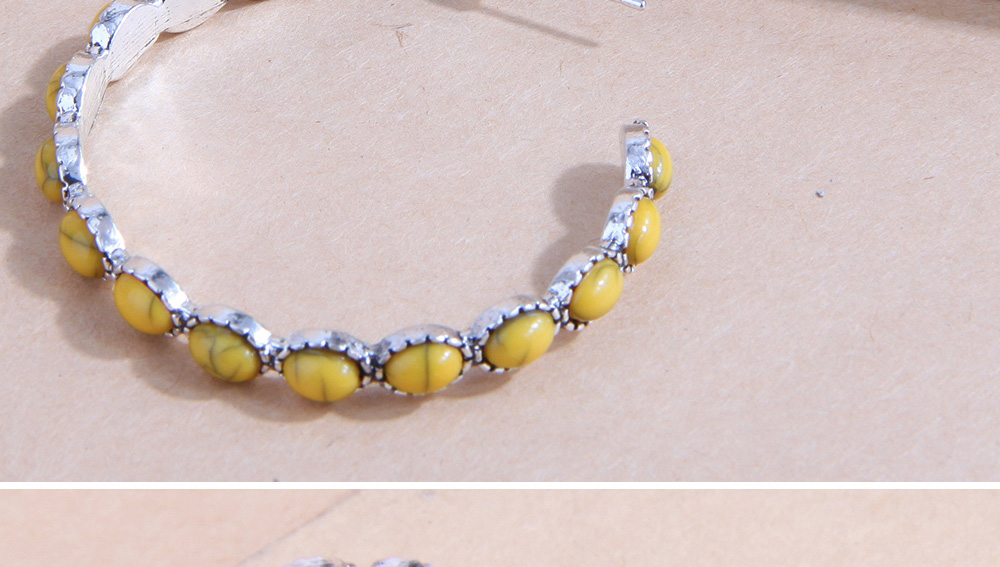 Fashion Yellow Metal Inset Loose C-shaped Stud Earrings,Stud Earrings