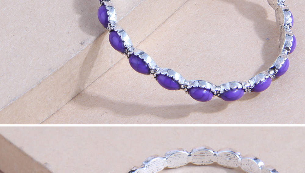 Fashion Purple Metal Inset Loose C-shaped Stud Earrings,Stud Earrings