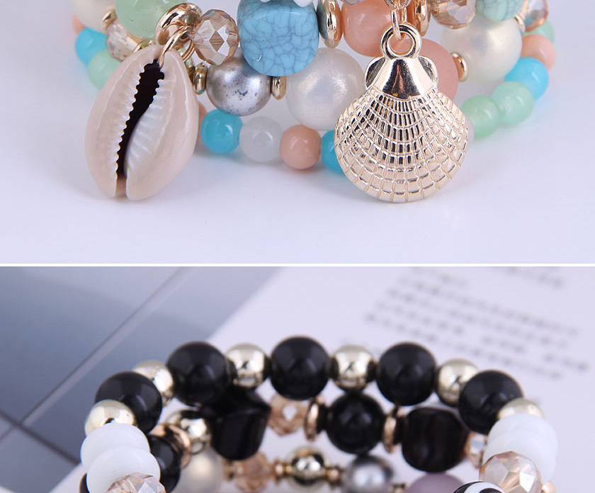 Fashion Color-2 Metal Conch Shell Pendant Candy Beaded Bracelet,Fashion Bracelets