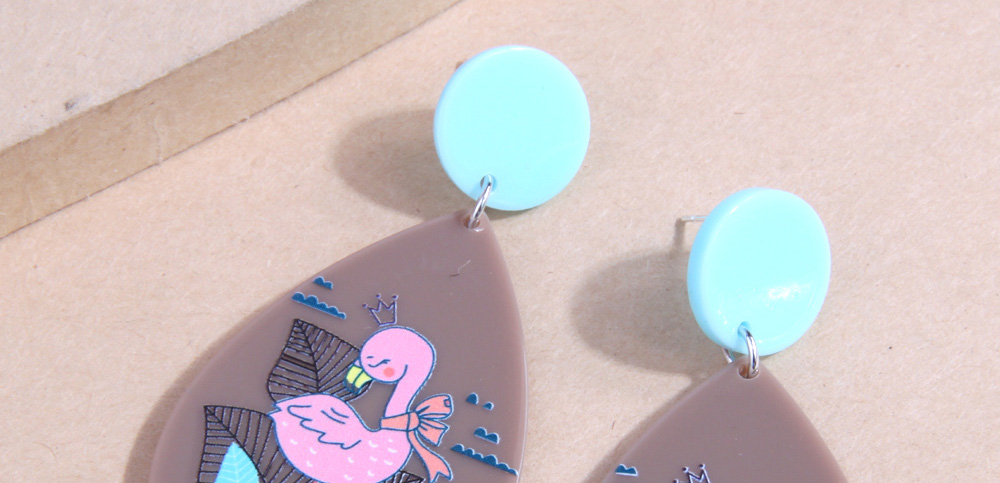 Fashion Color Graffiti Water Drop Plate Stud Earrings,Stud Earrings