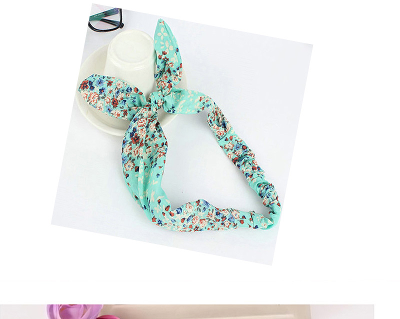 Fashion 8# Fabric Print Bow Pleated Headband,Hair Ribbons