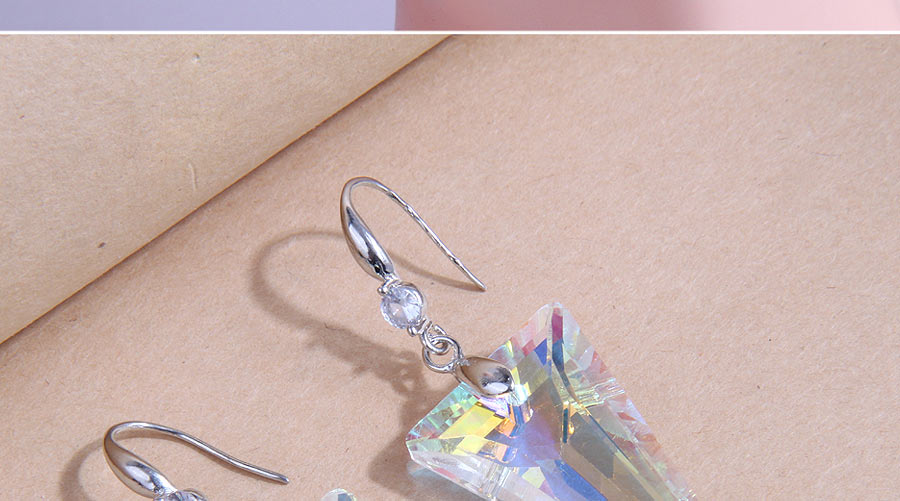 Fashion Transparent Triangle Crystal Stud Earrings,Earrings