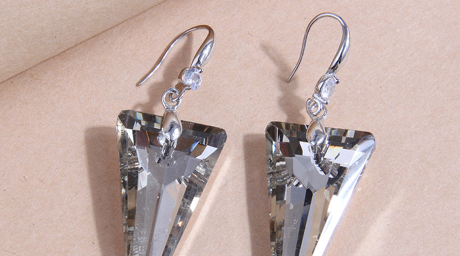 Fashion Transparent Triangle Crystal Stud Earrings,Earrings