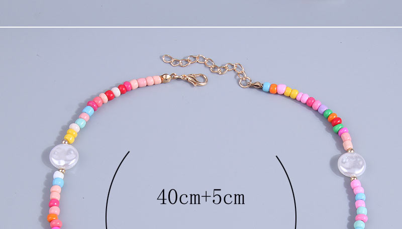 Fashion Color Colorful Rice Beads And Pearl Beaded Necklace,Beaded Necklaces