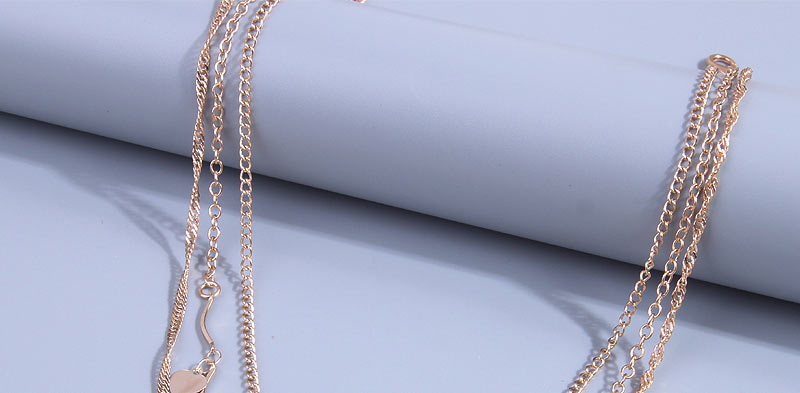 Fashion Gold Alloy Love Piece Eye Multilayer Necklace,Multi Strand Necklaces