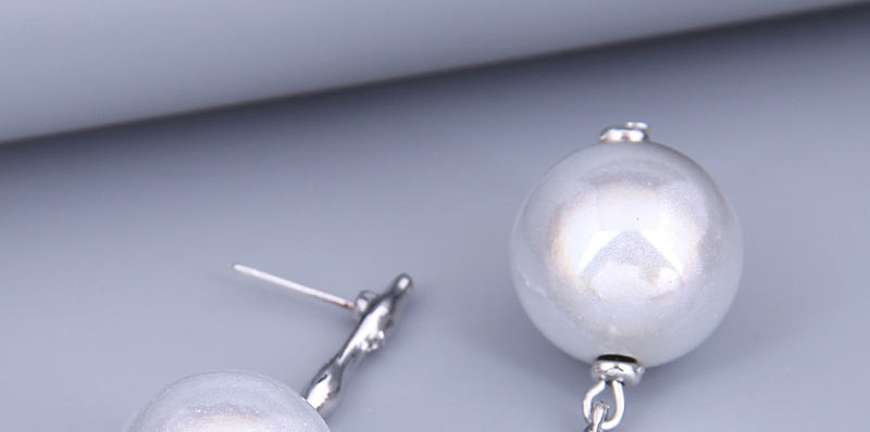 Fashion Silver Alloy Geometric Pearl Stud Earrings,Stud Earrings