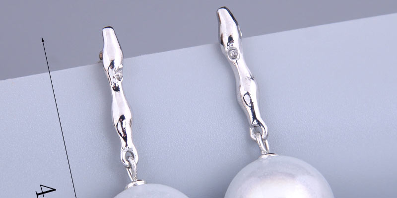 Fashion Silver Alloy Geometric Pearl Stud Earrings,Stud Earrings