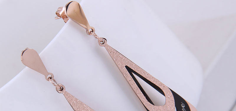 Fashion Gold Titanium Steel Geometric Diamond Stud Earrings,Earrings