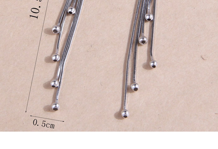 Fashion Silver Solid Copper Geometric Tassel Earrings,Earrings