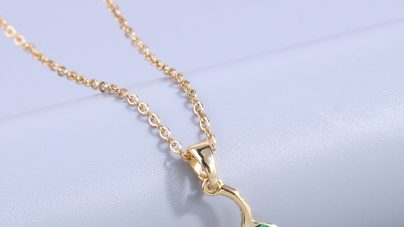 Fashion Gold Copper Drop Oil Rose Necklace,Necklaces