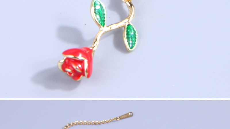 Fashion Gold Copper Drop Oil Rose Necklace,Necklaces