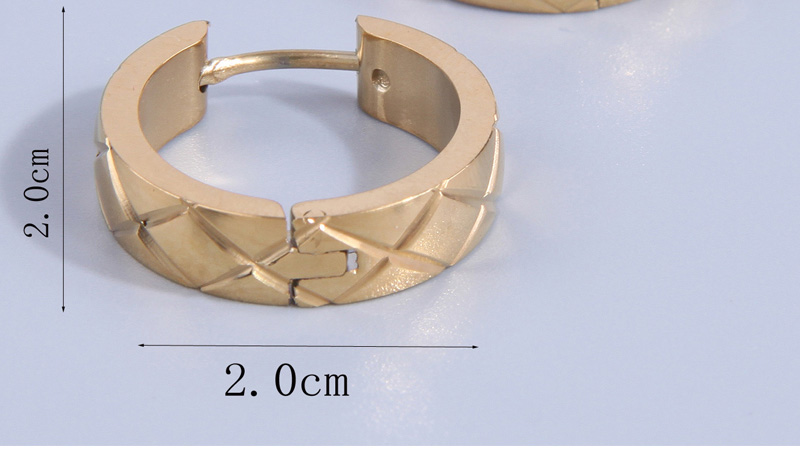 Fashion Gold Titanium Steel Batch Flower Round Earrings,Earrings