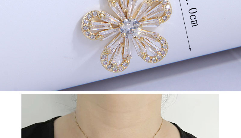 Fashion Gold Bronze Zirconium Petal Necklace,Necklaces