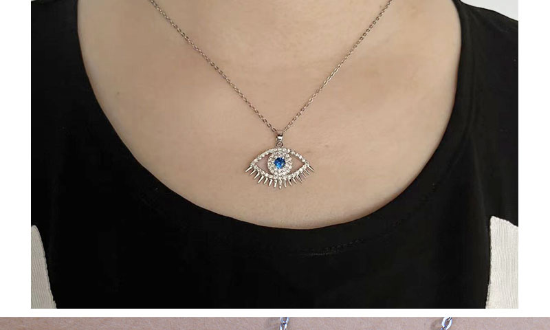 Fashion Silver Bronze Zirconium Eye Necklace,Necklaces