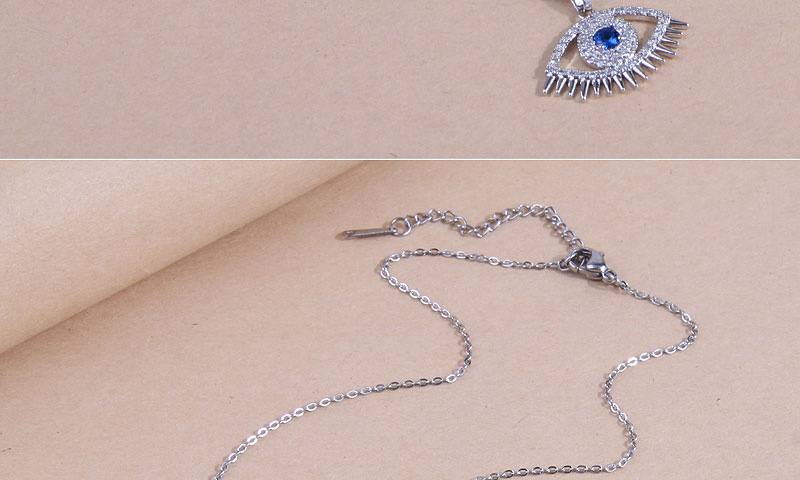 Fashion Silver Bronze Zirconium Eye Necklace,Necklaces