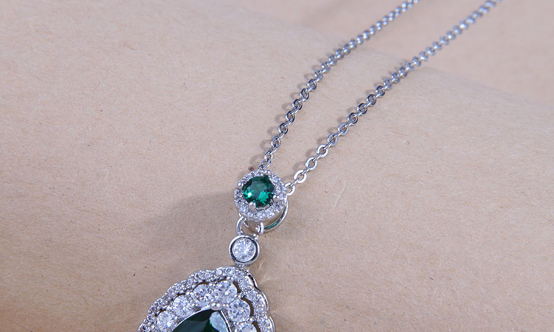 Fashion Silver Bronze Zirconium Drop Necklace,Necklaces
