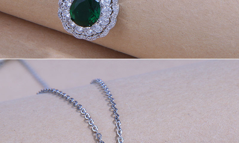 Fashion Silver Bronze Zirconium Drop Necklace,Necklaces