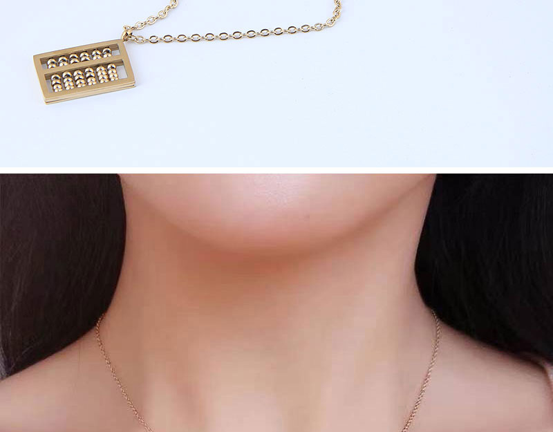 Fashion Gold Titanium Abacus Bead Necklace,Necklaces