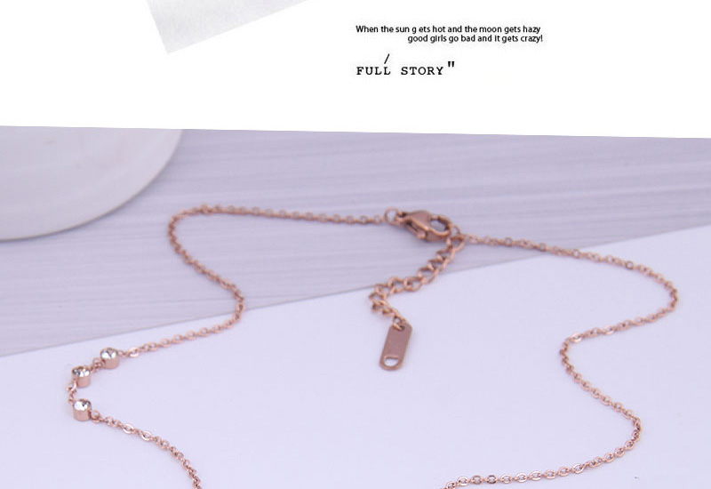 Fashion Rose Gold Titanium Steel Set With Zirconium Eye Necklace,Necklaces