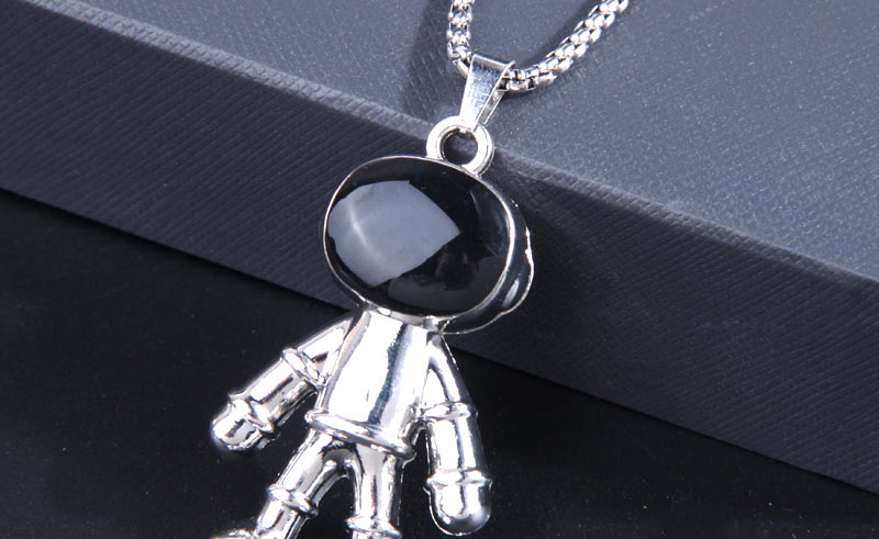 Fashion Silver Titanium Steel Astronaut Necklace,Necklaces