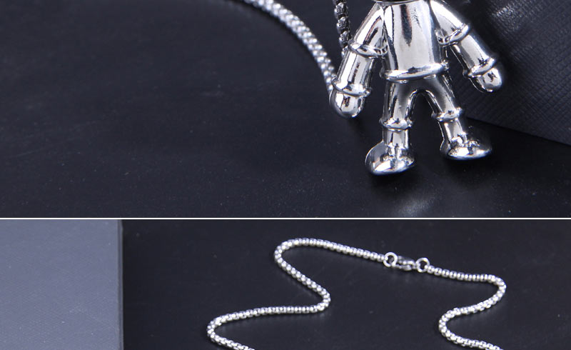 Fashion Silver Titanium Steel Astronaut Necklace,Necklaces