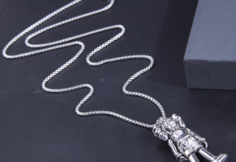 Fashion Silver Titanium Steel Geometric Figure Necklace,Necklaces