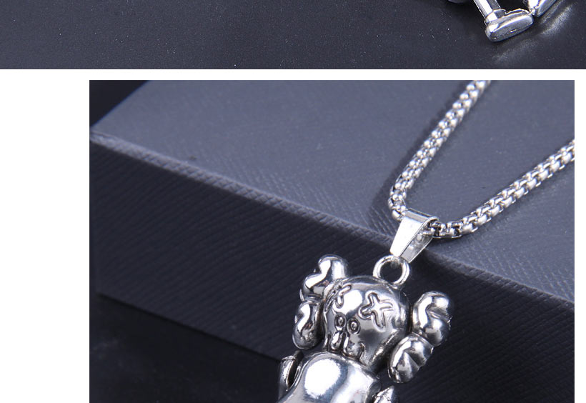 Fashion Silver Titanium Steel Geometric Figure Necklace,Necklaces
