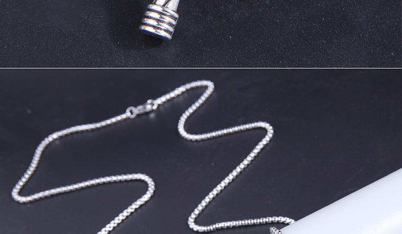Fashion Silver Titanium Steel Geometric Cross Necklace,Necklaces