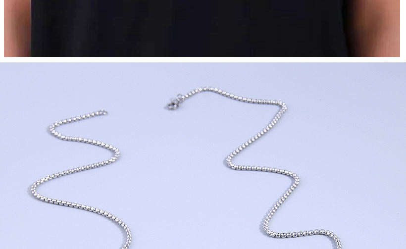 Fashion Silver Titanium Steel Geometric Flame Necklace,Necklaces
