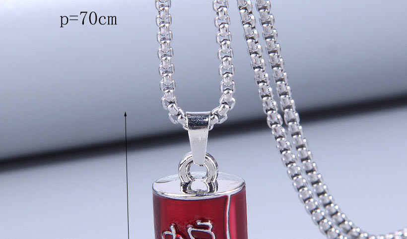 Fashion Silver Titanium Steel Geometric Beverage Can Necklace,Necklaces
