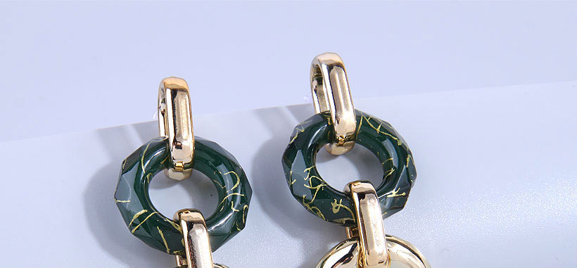 Fashion Gold Alloy Geometric Oval Drop Earrings,Drop Earrings