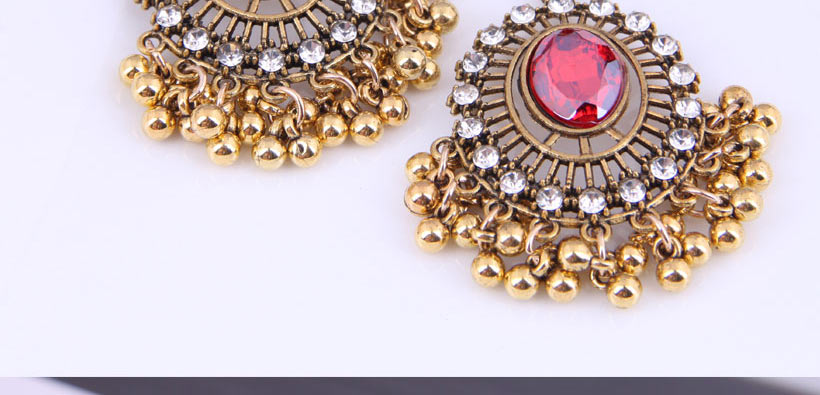 Fashion Gold Alloy Diamond Geometric Oval Stud Earrings,Stud Earrings