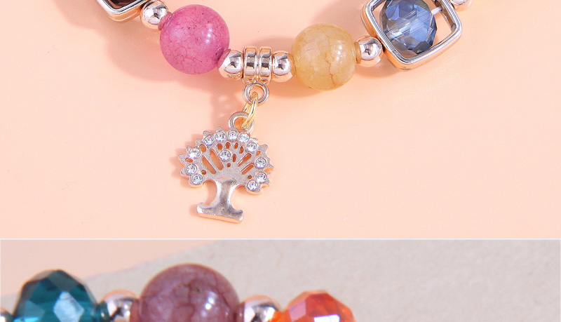 Fashion Color Colorful Beaded Beaded Diamond Tree Of Life Bracelet,Fashion Bracelets