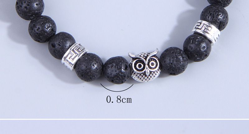 Fashion Black Volcanic Stone Beaded Owl Bracelet,Fashion Bracelets