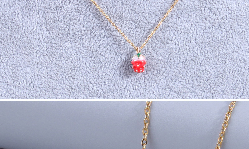 Fashion Gold Alloy Geometric Strawberry Necklace,Pendants