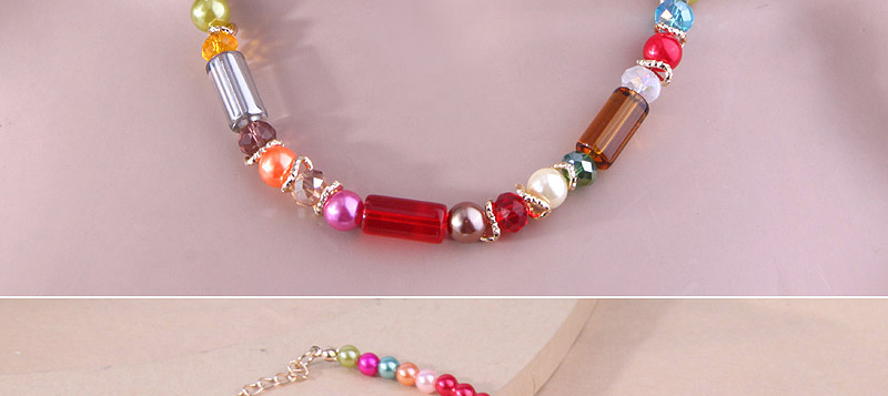 Fashion Color Pearl Crystal Beads Beaded Necklace Earrings Set,Jewelry Sets