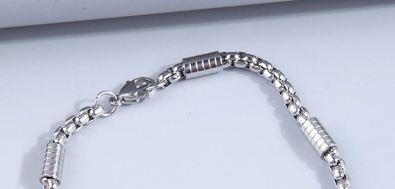 Fashion Silver Titanium Steel Geometric Chain Bracelet,Bracelets