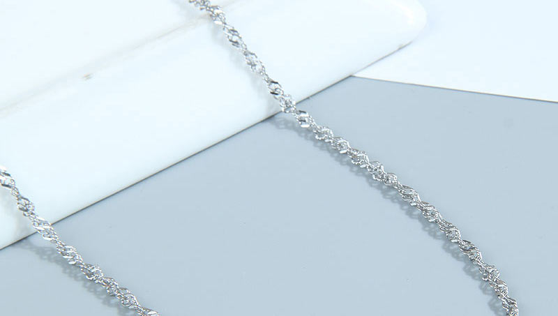 Fashion Silver Titanium Steel Wave Chain Necklace,Necklaces