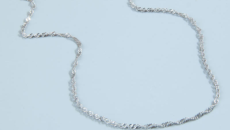 Fashion Silver Titanium Steel Wave Chain Necklace,Necklaces